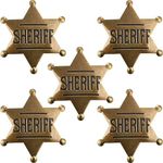 5Pcs Sheriff Badges, Metal Sheriff 