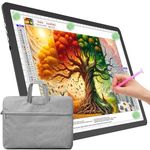 TOHETO A4 Light Board with Bag for Diamond Painting, Super Bright Magnetic Light Pad with Side Buttons, Lightbox for Tracing and Drawing, Corded Light Table for Sketching, Weeding Vinyl (Black)