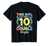 Youth This Girl Is Now 10 Double Digits 10th Birthday 10 Year Old T-Shirt