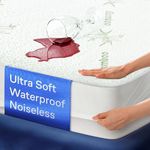 100% Waterproof Twin Mattress Protector - 360 Protection Against Spills, Stains & Accidents for Parents & Pet Owners - Noiseless & Cooling Viscose Made from Bamboo (Green)
