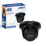 Lorex 4K 8MP IP Metal Dome PoE Wired Security Camera – Indoor/Outdoor IP67 Weatherproof, Color Night Vision, Long-Range IR, Smart Motion Detection (Person/Vehicle) & Listen-in Audio Black