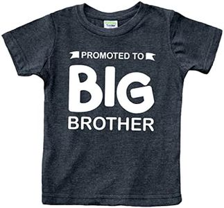 Big Brother Promotion Shirt for Little Boys - Toddler Baby Announcement, Age 6 Years, Charcoal Black (as1)