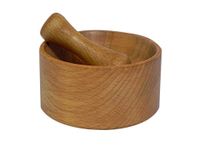 NATURAL WOOD PESTLE AND MORTAR WITH BOWL SPICE HERB CRUSHER GRINDER GRINDING M02