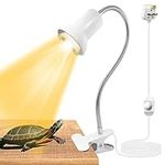 Kaunees Reptile Aquarium Heat Lamp,Turtle Lights Clip,basking lamp with Ceramic Bulb Holder,E27 Metal Clip Light,Flexible Clamp Lamp Fixture,for Lizard Tortoise Aquarium (Without Bulb)