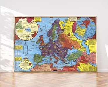 Historic Pictoric World War II map. by Stanley Turner, 1943 - Vintage Wall Art - 24in x 16in