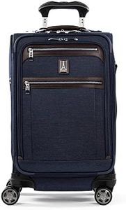 Travelpro Platinum Elite Softside Expandable Carry on Luggage, 8 Wheel Spinner Suitcase, USB Port, Suiter, Men and Women, True Navy Blue, Carry On 21-Inch