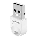 Yoezuo Bluetooth Adapter 5.3 for PC Laptop, Wireless USB Bluetooth Dongle/Receiver for Windows 11/10/8.1, Compatible with Game Controller, Headset, Phone, Keyboard, Mouse, Tablet, White