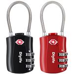 Diyife TSA Luggage Locks, [Newest Version][2 Packs] 3-Digit Security Padlock, Combination Padlocks, Code Lock for Travel Suitcases Luggage Bag Case etc.(Black & Red)