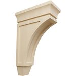 Ekena Millwork CORW04X08X12LURW Medium Lucan Wood Corbel, 4" W x 8" D x 12" H, Rubberwood