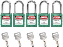 Boviisky 5 Green, Keyed Alike, 1 Keys Per Lock, OSHA Compliant Lockout Tagout Locks