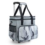 Sewing Machine Carrying Case with Wheels, Rolling Sewing Machine Case, Rolling Sewing Machine Tote for Carrying, Sewing Machine Case with Detachable Dolly Rolling, Fits for Most Machines-Camouflage