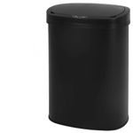 13 Gallon Sensor Garbage Can Stainless Steel Kitchen Garbage Can with Lid Antomatic Garbage can for Kitchen Office Bedroom Bathroom Living Room,Black