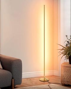DEWENWILS Floor lamp, 1100Lumen Modern Dimmable Corner Floor Lamp with 3000K Warm Light & Foot Switch, 57.5" Tall Standing Lamp for Living Room, Bedroom, Gold
