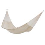 NOVICA Handmade Natural Comfort- 158" Large Double Cotton Solid Rope Hammock, Camping Essentials, Air Hammock, Mexican Amacas, Foldable Hammock, Perfect for - Camping, Hiking or Beach Trip