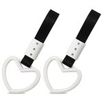 2 Pcs Ring Heart Shaped Car Hand Strap Decorative Warning Loops Bumper Warning Rings Japanese Subway Train Bus Handle Hand Strap Drift Charm for Car Interior Exterior Decoration