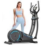 Dripex Comercial Elliptical Cross Trainer, Magnetic Elliptical Exercise Machine For Home Use w/16 Levels Resistance, 8KG Flywheel, Multifunctional LCD Monitor, Pulse Sensor, Device Holder (Blue)