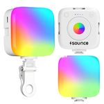 Sounce RGB LED Video Light with Built-in Battery, 360° HSI Color, 3000K-6000K Adjustable Temperature, 8 Brightness Levels, 9 FX Modes, Type-C Charging, Portable Light for Photography, Video & Vlogging