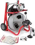 RIDGID 26998 Model K-400 Drain Cleaning 120-Volt Drum Machine Kit with C-45IW 1/2" x 75' Cable, White, Black, Red