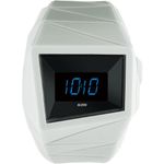 Alessi Unisex Digital Watch with Black Dial Digital Display and White Plastic or PU Bracelet AL22004