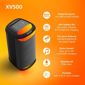 Sony SRS-XV500 Bluetooth Party Speaker – Portable Wireless Audio