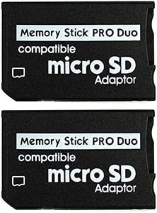 Memory Stick PRO Duo Adapter, microSDHC TF Card microSD to Memory Stick MS PRO Duo Card for Sony PSP, PlayStation Portable, Cybershot Digital Camera, Handycam, PDA (Pack of 2)