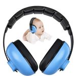 PAX PARROT Baby noise cancelling earmuffs for kids, Blue and Black, Adjustable Headband (Blue)