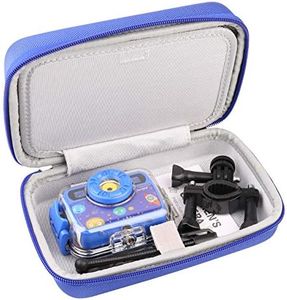 Ourlife Kids Camera Bag Hard Travel Case Protective Case for Digital Camera Kids Action Camera Accessories Case for Toddler Cameras, Memory Card and USB Cable (blue)