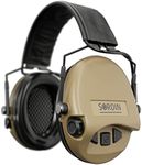 Sordin Supreme MIL AUX Active Ear Defenders - for Military & Special Forces - Leather Band & Foam Kits - Beige Ear Muffs
