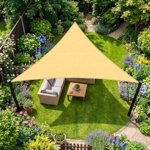 Amagenix Shade Sail 20'X20'X20' Triangle Sand UV Block Breathable Outdoor Canopy Sun Shade for Patio Garden Backyard Deck, Custom