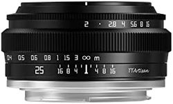 TTArtisan 25mm F2 Wide-Angle APS-C Camera Lens Large Aperture Manual Fixed Camera Lens Compatible with Fuji X-Mount Cameras X-A2 X-A2 X-A3 X-A5 X-A7 X-H1 XT1 X-T2 X-T3 X-T20 X-T30 X-T100 X-T200 X-PRO1