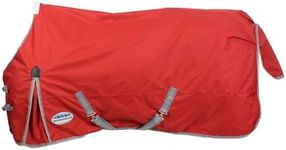 WeatherBeeta ComFiTec Classic Standard Neck Lite Horse Blanket, Red/Silver/Navy, 78"