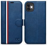 OCASE for iPhone 11 Case, Premium PU Leather iPhone 11 Phone case [TPU Inner Shell][Kickstand][Card Holder] Flip Wallet Phone Cover - For the 6.1 inch iPhone 11,Stylish Blue