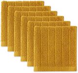 DII Basic Terry Collection Solid Windowpane Dishcloth Set, 12x12, Lemongrass, 6 Count