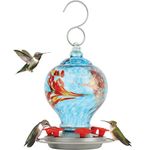 Nature's Way Bird Products AGF3 Sunny Day Hand Blown Artisan Gravity Hummingbird Feeder, 28 Oz