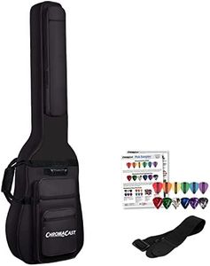 ChromaCast CC-BPB-BAG-KIT-1 Electric Bass Guitar Padded Gig Bag with Strap and Pick Sampler