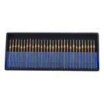 30 Pcs 1mm Diamond Drill Bit Set Burr Compatible with Dremel Titanium Coated 1/24 inch for Jewelry Necklace Earrings Pendants Bracelets with Sea Shells Beach Glass Rocks Gemstones Burrs in Case