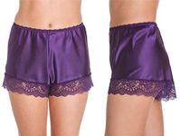 undercover lingerie F58 Womens Luxury Satin French Knickers Purple WX