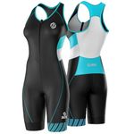 SLS3 Triathlon Suits Women - Premium Pro Womens Tri Suit Sleeveless - Breathable Quick-Dry Trisuit with Slim Athletic Fit, No Shelf Bra, Anti-Friction Seams (Sky Blue, S)