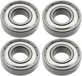 EMSea 4X Deep Groove Ball Bearing 6000ZZ 10X26X8mm Bearing Steel Plated Chrome with Metal Double Sealed for Agricultural Construction Engineering Machinery