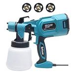 Rrtizan Paint Sprayer, 800W High Power HVLP Electric Spray Gun, 3 Copper Nozzle Kits & 3 Patterns, Paint Sprayers for Home Interior and Exterior, Furniture, Fences, Walls, Decks, Garage Doors, Crafts