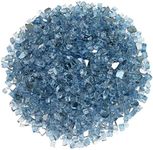 American Fireglass 1/4” Reflective Fire Glass | Use in Fireplace, Fire Pit or Bowl | for Natural Gas or Propane Fires | Safe Tempered Glass for Outdoor & Indoor | Pacific Blue, 10lb Bag