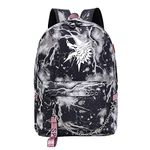 WANHONGYUE Monster Hunter MH Luminous Rucksack Student Bookbag Schoolbag Girls Backpack 15.6-inch Laptop Bag for Game Lovers Gray Lightning / 1