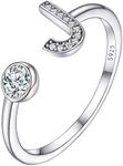 925 Silver Adjustable Initial Finge