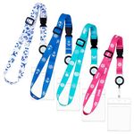 Cruise Lanyard Set, 4pcs Adjustable Cruise Lanyard Retractable Cruise Ship Card Lanyard Waterproof Cruise Lanyard with ID Holder for Cruise Must-Have Accessories (4 Colors)