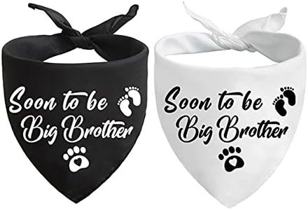 Soon to Be Big Brother Dog Bandanas, Gender Revealing Dog Scarf Photo Prop, Pet Accessories for Dog Lovers, Pet Baby Announcement Scarf Accessories, Pack of 2