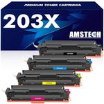 4-Pack Compatible 203X Toner Cartridge Replacement for HP 203X CF540X 203A CF540A Color Laserjet Pro MFP M281fdw M254dw M281fdn M280nw M281cdw M254nw M254dn M281 Black Cyan Yellow Magenta