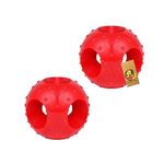 Foodie Puppies Durable Natural Rubber Flavored Chew Hole Ball - 6 cm/2.35 inch (Pack of 2) | Suitable for Small to Medium Dogs and Puppies | Chewing, Teething, and Training Toy