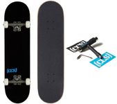 CCS Logo and Natural Wood Skateboard Completes - Fully Assembled (Black, 8.00)