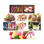 Anne Print Solutions® Chocolate Ice Cream Wall Posters Extra Large Size 1 Feet 25 mm* X 1.5 Feet 25 mm* Posters for Ice cream parlour Kitchen Restaurant and Home Decor Set Of 10 Poster Without Frame