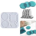 BRIGHTAIL INFRA Tray Resin Art Molds Creative DIY Multipurpose Transparent Silicone Coaster Tray Mold (Coaster with Stand Set)